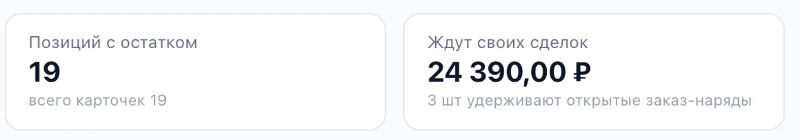 Склад: 24 390 ₽ запчастей ждут своих сделок